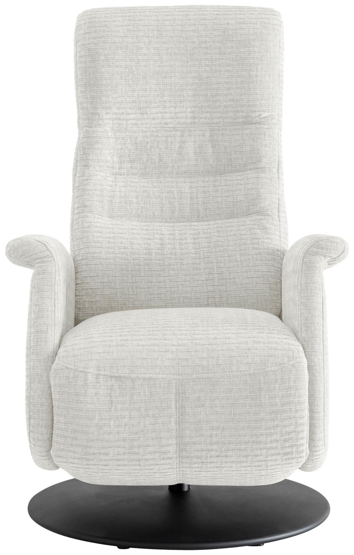 Relaxsessel Latina Creme 360 Grad Drehbar, B: 72 Cm - Schwarz/Weiß, MODERN, Textil (72/118/85-165cm) - Livetastic