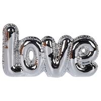 Dekoračné písmo LOVE - strieborná, keramika (18,8/10,3/3,8cm) - Mömax