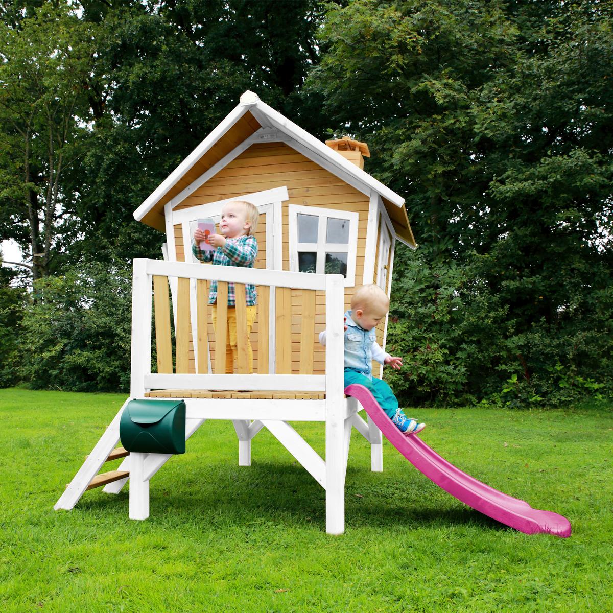 Spielhaus A030.045.41 - Lila/Braun, KONVENTIONELL, Holz/Kunststoff (264/203/177cm) - Ambia Garden