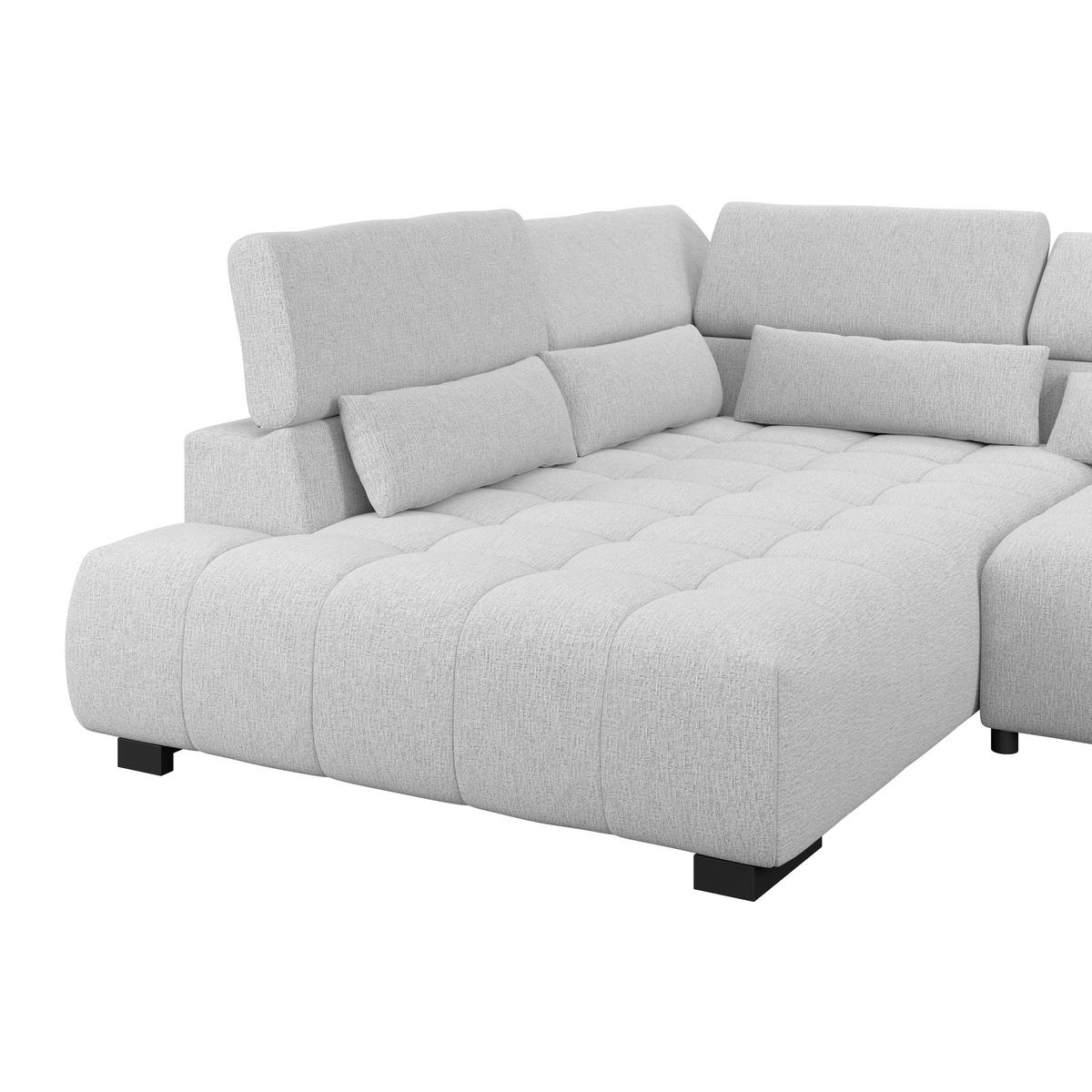 Ecksofa Matera Hellgrau S: 226x311cm - Hellgrau/Schwarz, Trend, Textil (226/311cm)