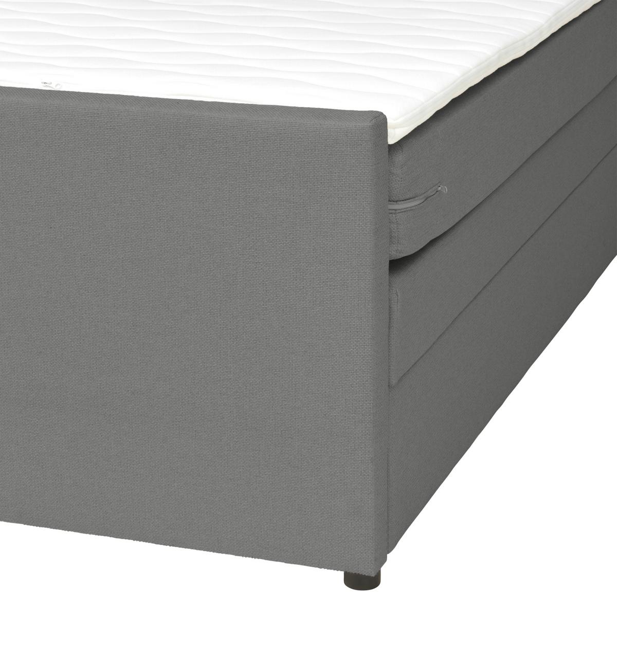 Boxspringbett Mit Bettkasten Nida 120x200 Cm Grau - Schwarz/Grau, MODERN, Holz/Textil (120/200cm) - MID.YOU