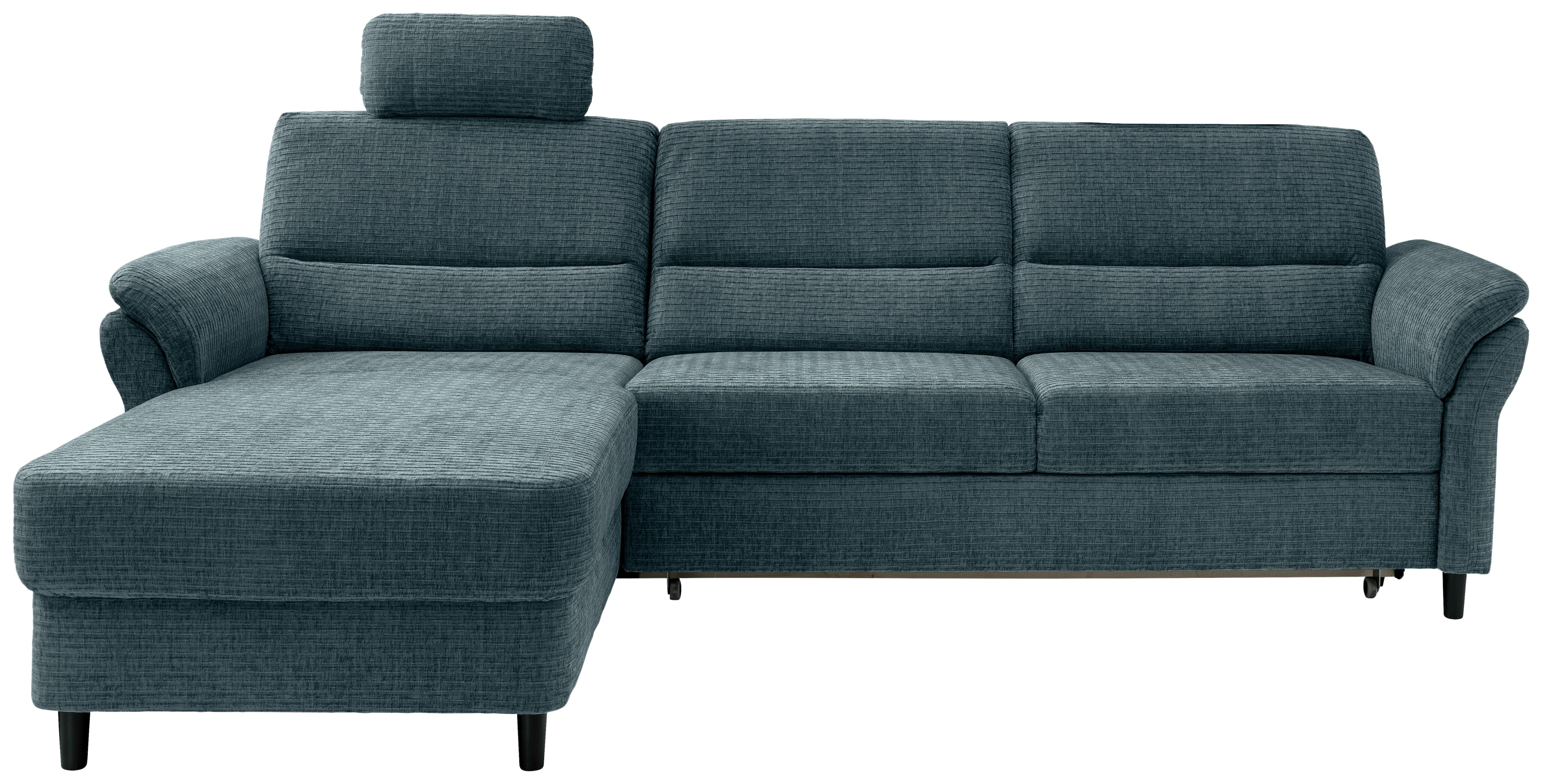 Ecksofa Cavoli, Blau S: 176x279 cm - Blau/Schwarz, MODERN, Textil (176/279cm) - Livetastic