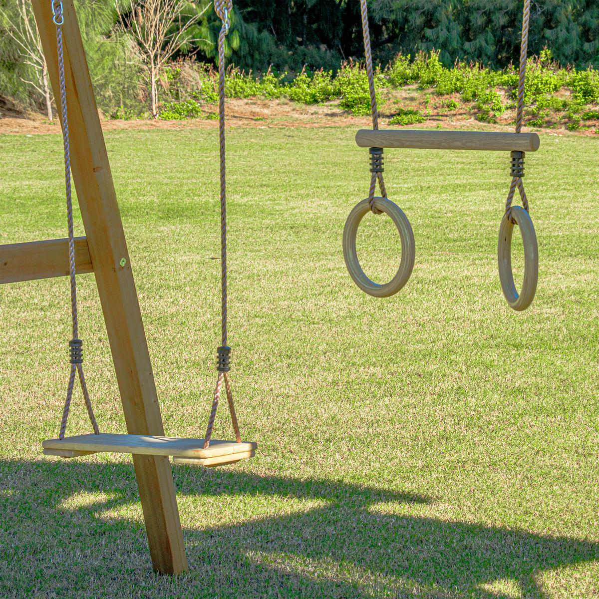 Spielturm Mit Rutsche Grau - Anthrazit/Braun, Basics, Holz/Kunststoff (482/500/338cm) - Ambia Garden