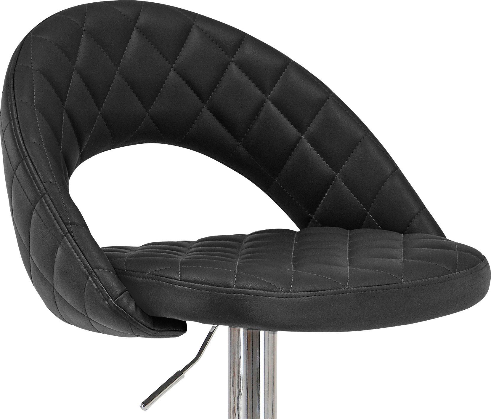 Barová Židle Martin - černá/barvy chromu, Moderní, kov/textil (55/89-110/53cm)