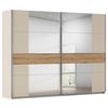 Schwebetürenschrank Calisto Champagner, B: 271 cm - Champagner/Silberfarben, Trend, Holzwerkstoff (271/210/62cm) - Luca Bessoni