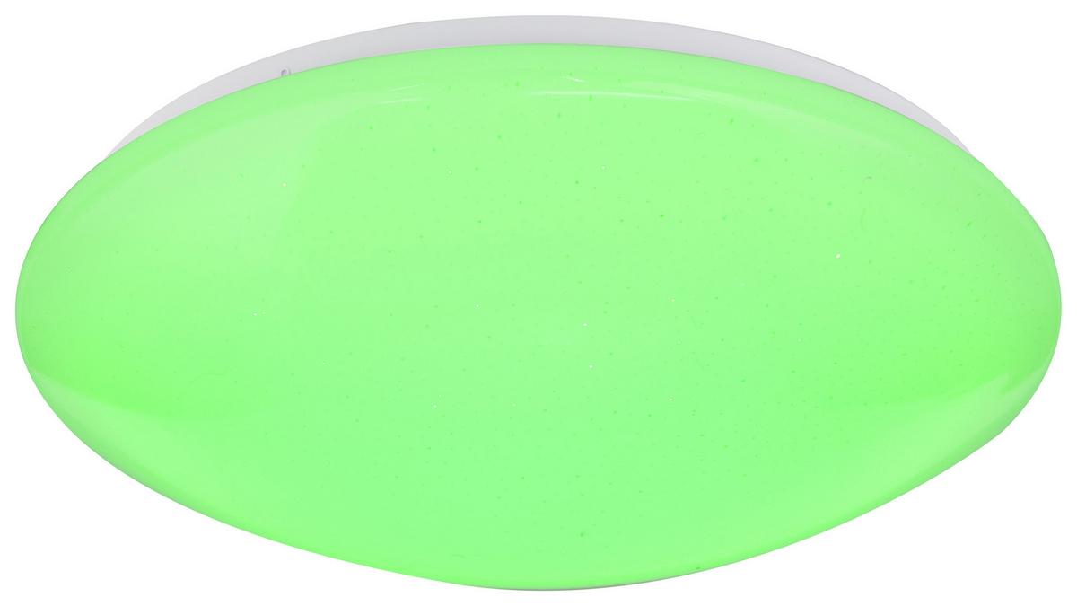 LED-Deckenleuchte Ø 39 cm mit Fernbedienung - Opal/Weiß, Basics, Kunststoff/Metall (39/11cm) - Globo