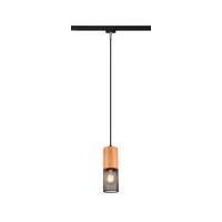 Hängeleuchte Duoline H: 180 cm 1-Flammig mit Holz - Schwarz, Natur, Holz/Metall (8,0/180cm) - Trio Leuchten
