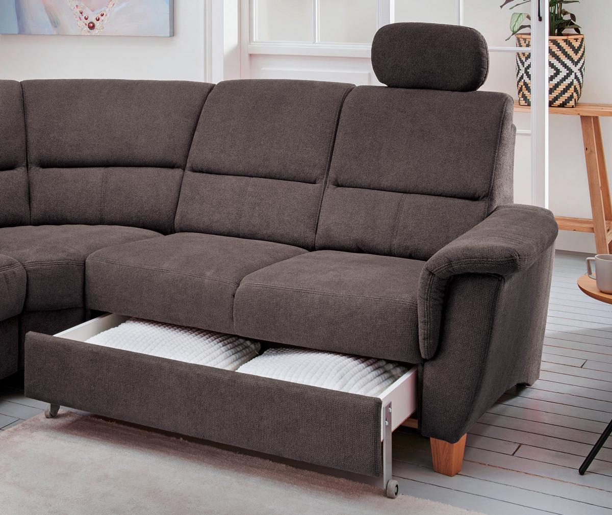 Ecksofa Parole Anthrazit S:241/238 Cm - Wildeiche/Anthrazit, KONVENTIONELL, Textil (241/238cm) - Livetastic