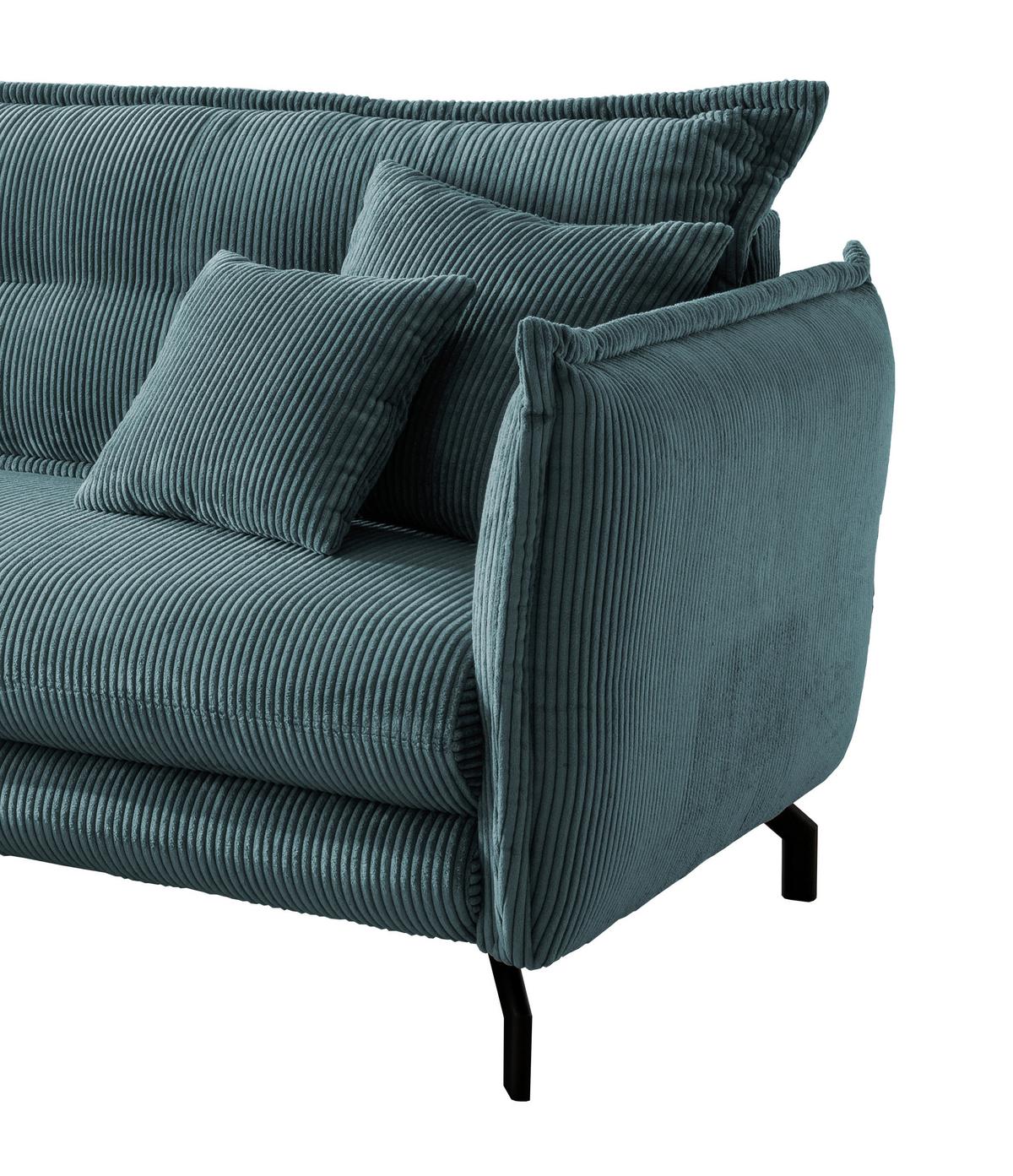 Ecksofa Lava Petrol S: 180/255 cm - Petrol/Schwarz, MODERN, Textil (180/255cm) - Livetastic