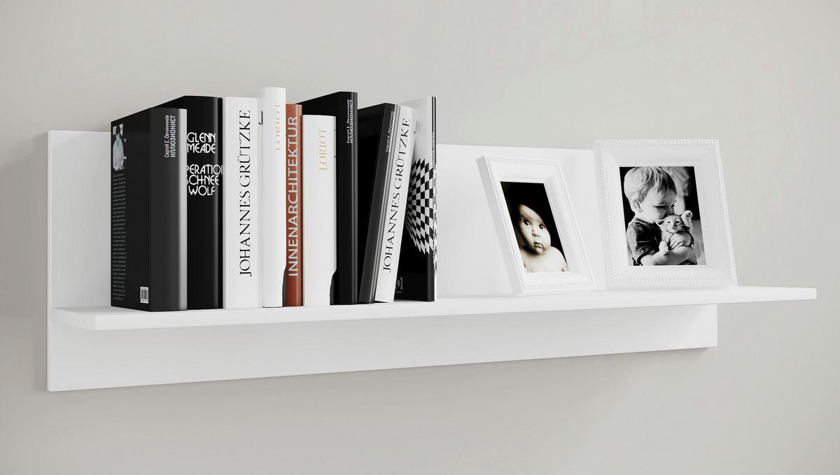 Wandregal Usilo Weiß B: 102 Cm - Weiß, Design, Holzwerkstoff (102/30/20cm) - MID.YOU