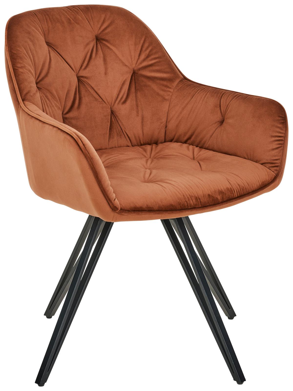 Armlehnstuhl Cardiff - Schwarz/Braun, LIFESTYLE, Holz/Textil (61/82/62cm) - Livetastic