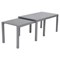 Gartentisch Ausziehbar Flex Metall L 160 Cm - Silberfarben, MODERN, Glas/Metall (160/78/75cm) - Gardenson