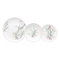 Tafelservice Butterfly Keramik 6 Personen Geschirr Set - Rosa/Weiß, Design, Keramik - Tognana