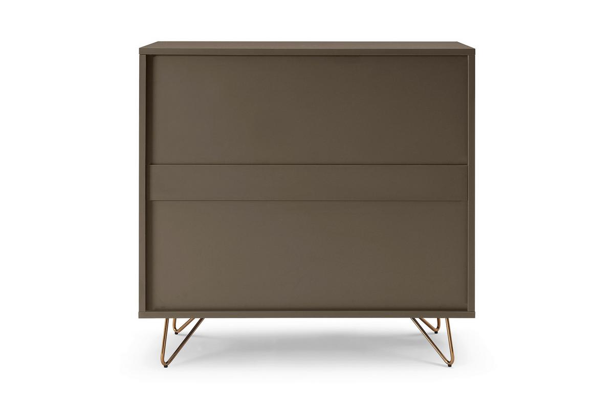 Kommode Grau B: 90cm - Messingfarben/Grau, Design, Holzwerkstoff (90/90/40cm) - Livetastic