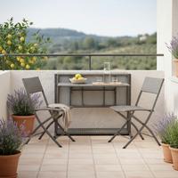 Balkónová zostava MARIO sivá/tm.sivá - sivá/svetlosivá, Modern, kov/textil (110/86,5/80cm) - Bessagi Garden