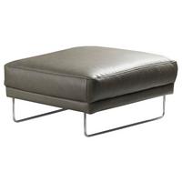 Hocker Spring Grau Chrom B: 96 cm - Chromfarben/Grau, Design, Leder (96/45/80cm) - Livetastic