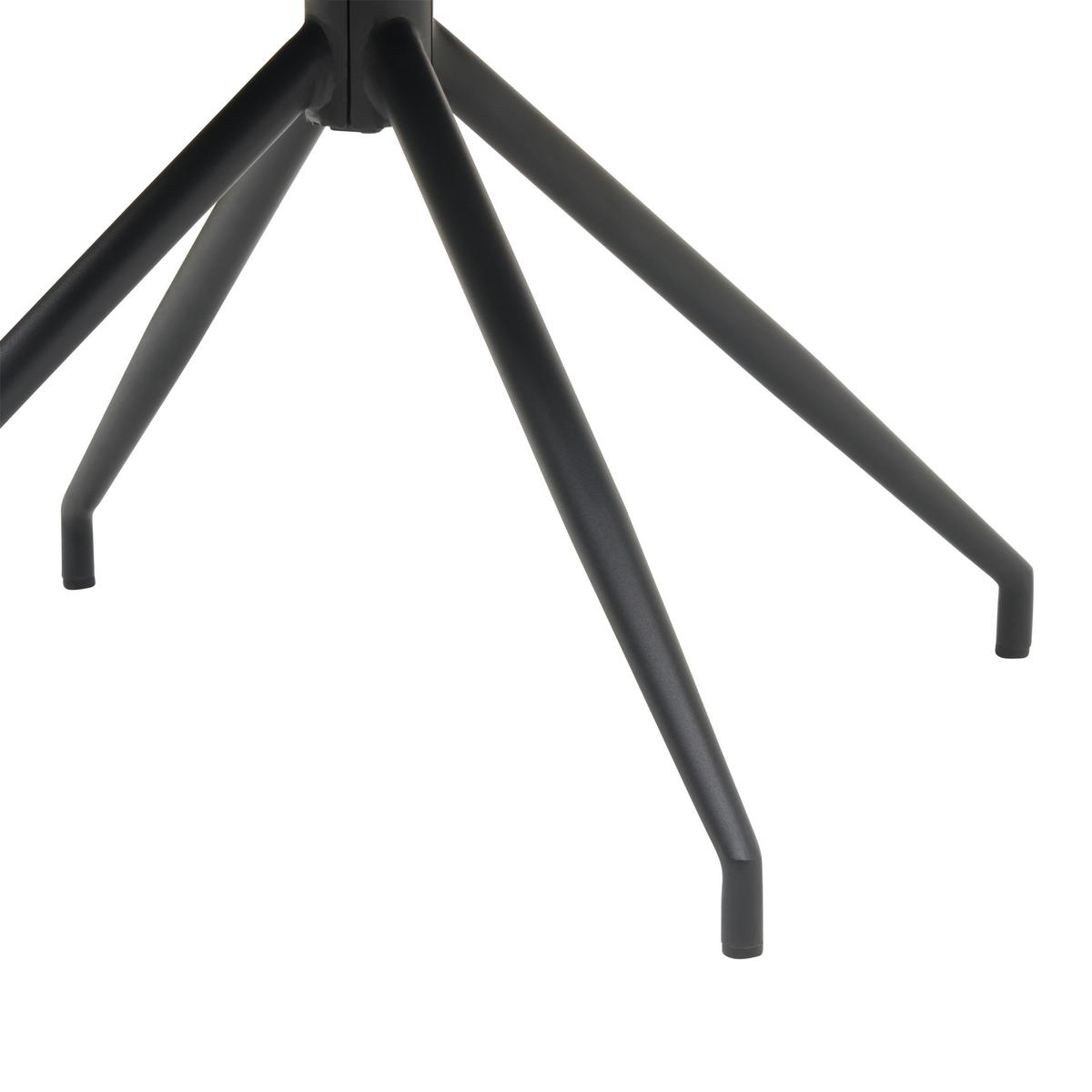 Armlehnstuhl Milena Webstoff Dunkelgrau, B: 58,5cm - Dunkelgrau/Schwarz, KONVENTIONELL, Textil/Metall (58,5/86/66cm) - MID.YOU