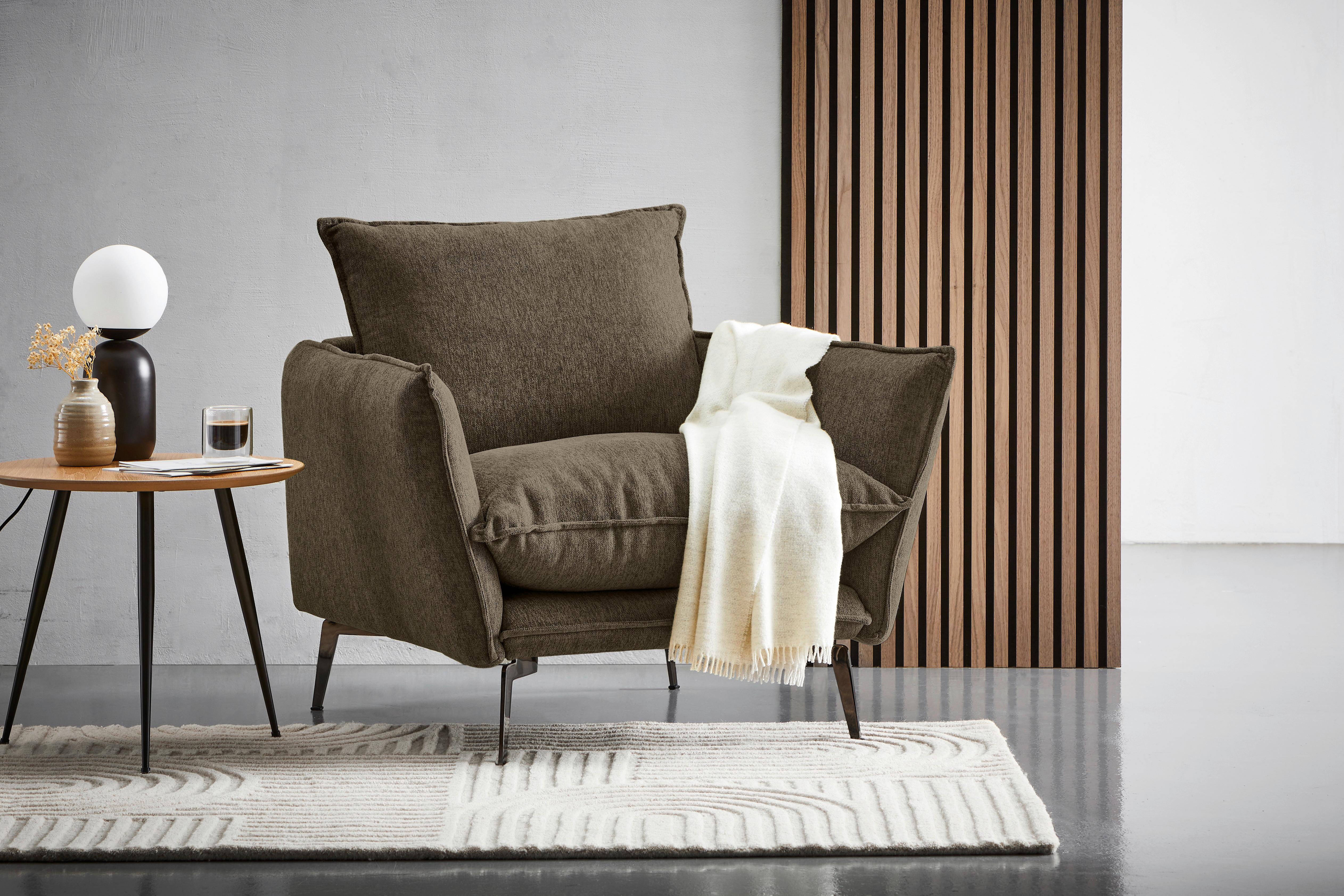 Sessel Skye Braun B: 96 Cm - Schwarz/Braun, Design, Textil (96/84/100cm) - Livetastic