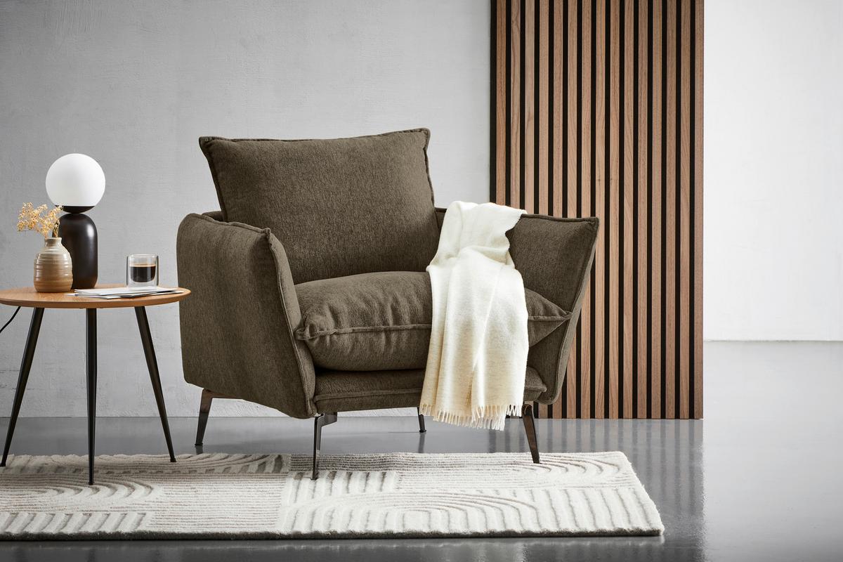 Sessel Skye Braun B: 96 Cm - Schwarz/Braun, Design, Textil (96/84/100cm) - Livetastic