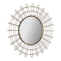 Zrcadlo v barvě mosazi MIRANDA - barvy stříbra/barvy mosazi, Moderní, kov/kompozitní dřevo (76cm) - Bessagi Home