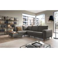 Ecksofa Alika, D. Grau S: 204x260 cm - Dunkelgrau/Eschefarben, MODERN, Textil (204/260cm) - Trendmanufaktur