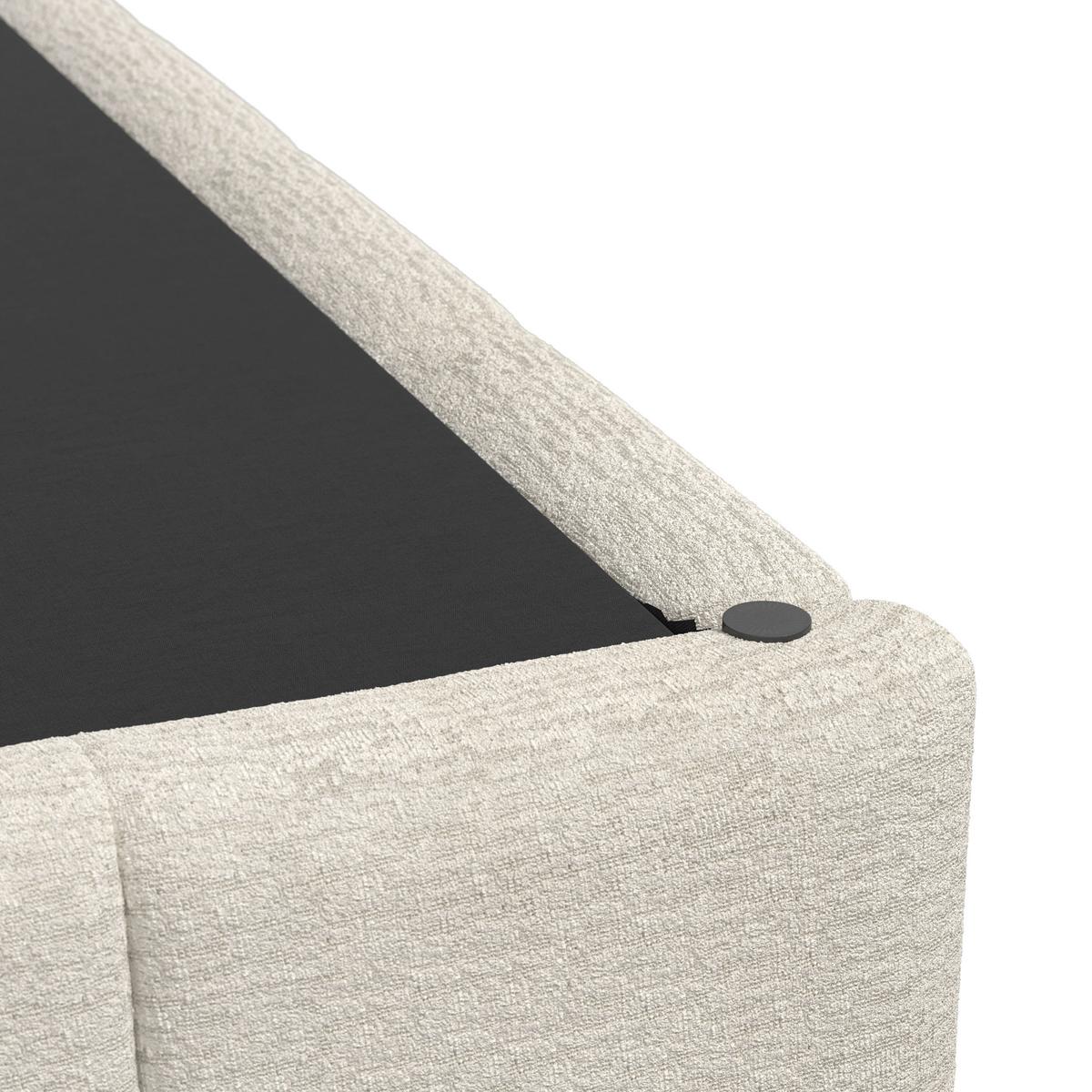 Čalouněná postel KAIA 180x200 cm, béžová - černá/přírodní barvy, Moderní, kov/dřevo (180/200cm) - Bessagi Home