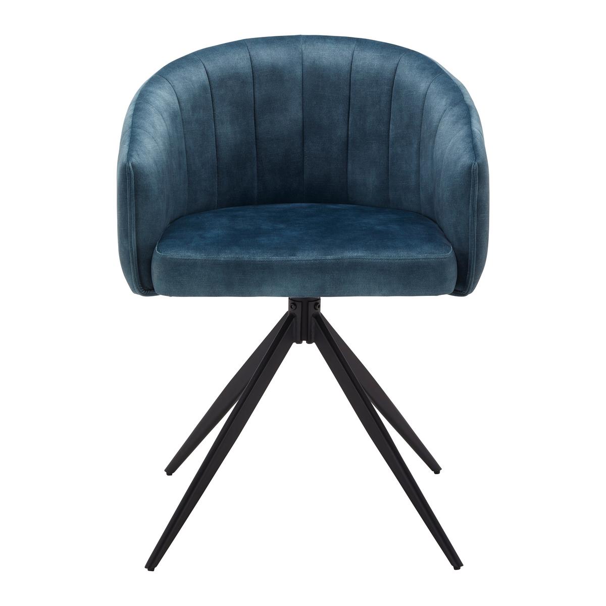 Židle DANIEL modrá - modrá/černá, Moderní, kov/dřevo (56/77/56cm) - Bessagi Home