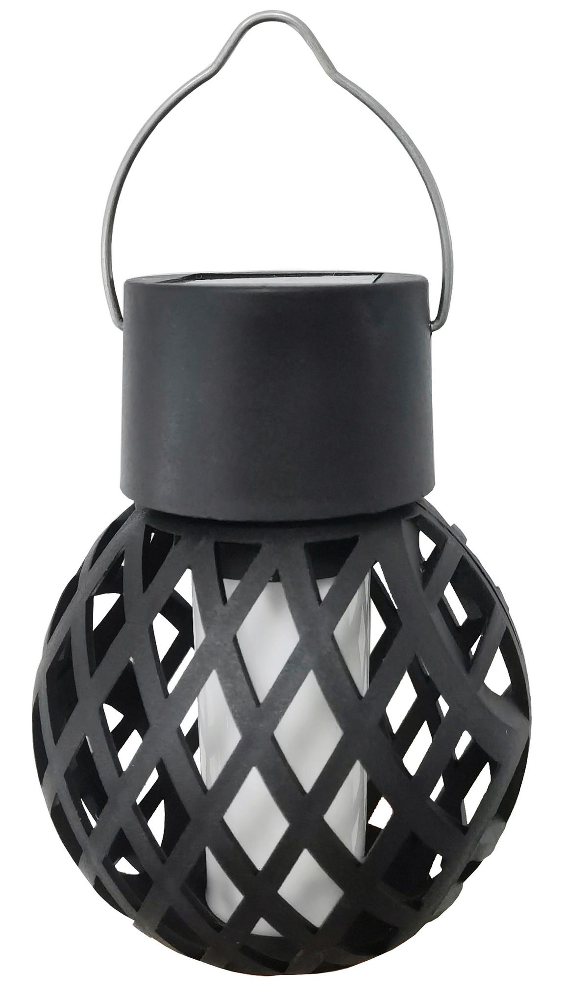 Solarleuchte Rund Schwarz Lailah 1xled Warmweiß H: 9 Cm - Schwarz, KONVENTIONELL, Kunststoff (7/9cm) - Homezone