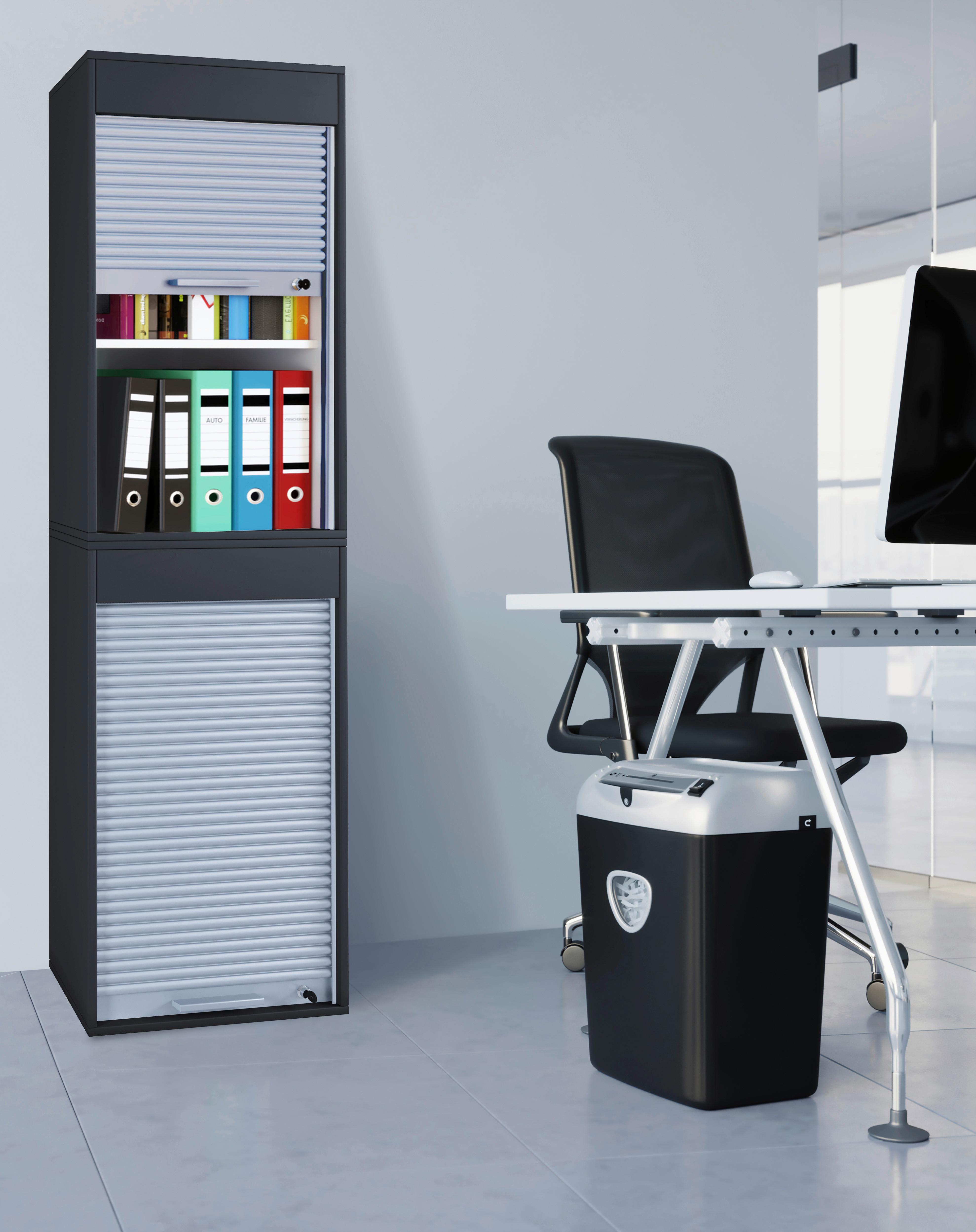Aktenschrank Aktos XL Schwarz/Grau B: 50 cm - Schwarz/Grau, MODERN, Holzwerkstoff/Kunststoff (50/186/40cm) - MID.YOU
