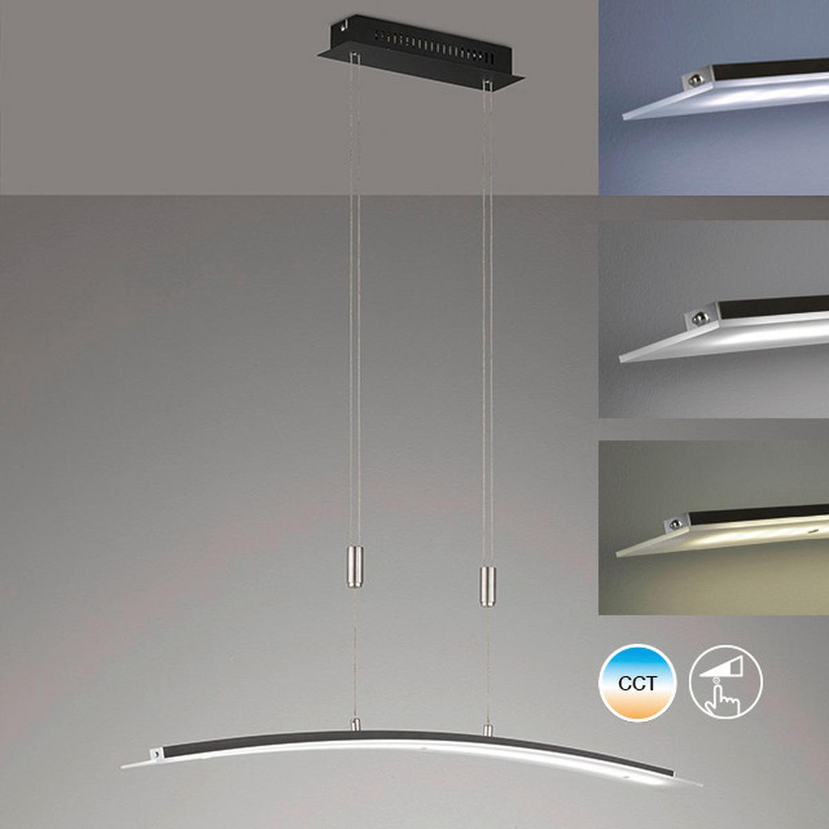 LED-Hängeleuchte Metis Schwarz D:  90 cm - Schwarz, Design, Metall (90/150cm) - Fischer & Honsel