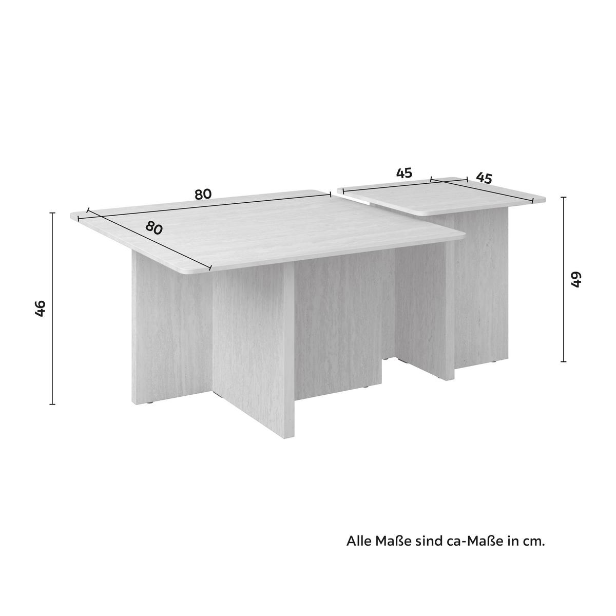 Konferenční stolek Lucca 2 dílna sada - krémová, Moderní, kompozitní dřevo/kámen - Bessagi Home