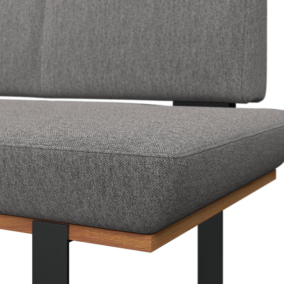 Eckbank Tristan Webstoff grau,S:195x245cm - Schwarz/Grau, MODERN, Holz/Textil (195/245cm) - James Wood