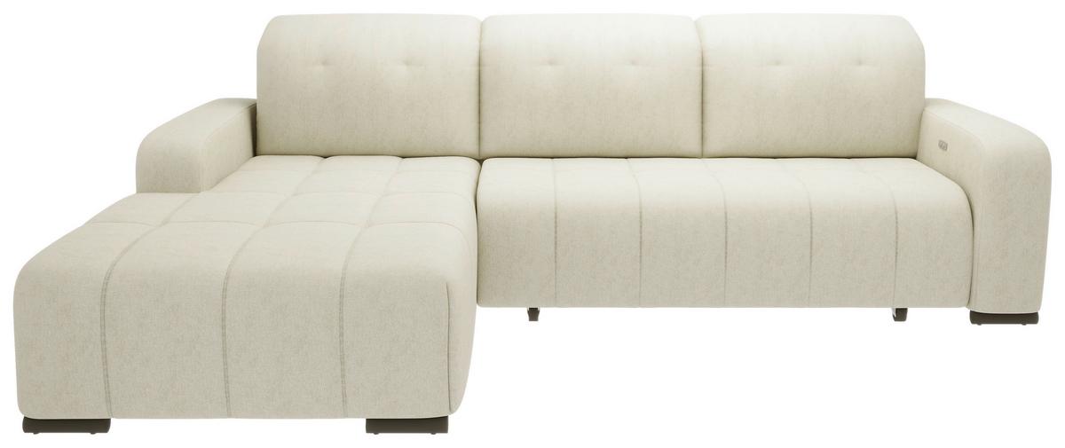 Ecksofa Mit Schlaffunktion Vicari 292x185 Cm - Beige/Schwarz, MODERN, Textil (292/185cm) - Livetastic