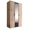 Drehtürenschrank Mit Spiegel + Laden 120 cm Chicago, Eiche - Eichefarben/Anthrazit, Basics, Glas/Holzwerkstoff (120/196/53,5cm) - MID.YOU
