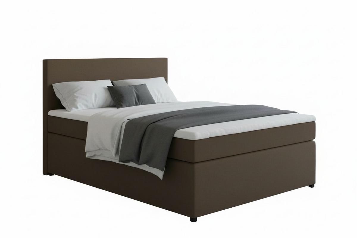 Boxspringbett Togo 140 140x200 Braun - Schwarz/Braun, MODERN, Holzwerkstoff/Textil (140/200cm) - MID.YOU