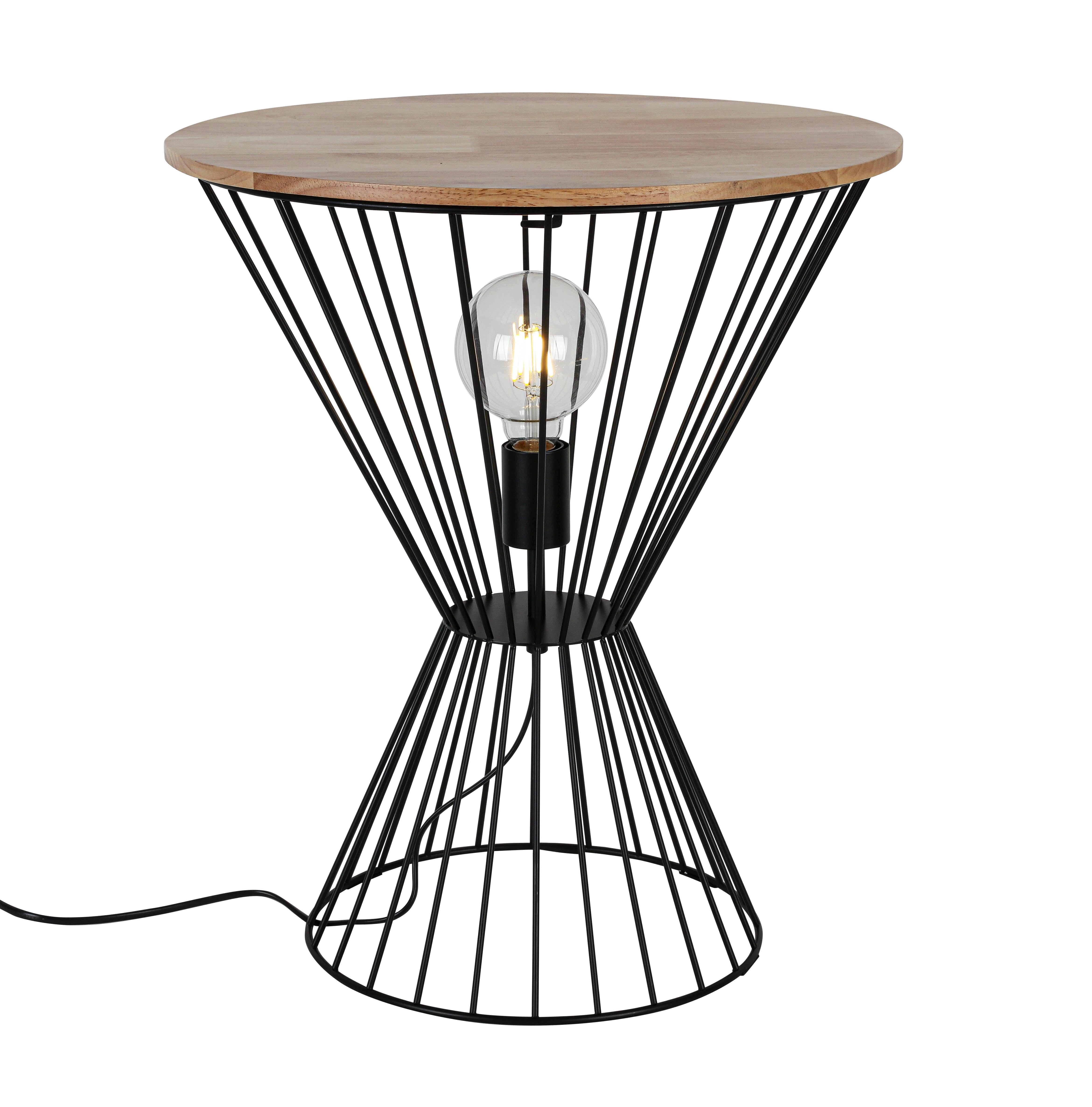 STOJACIA LAMPA TABLE - čierna/farba duba, Modern, kov/drevo (45/54cm) - Mömax