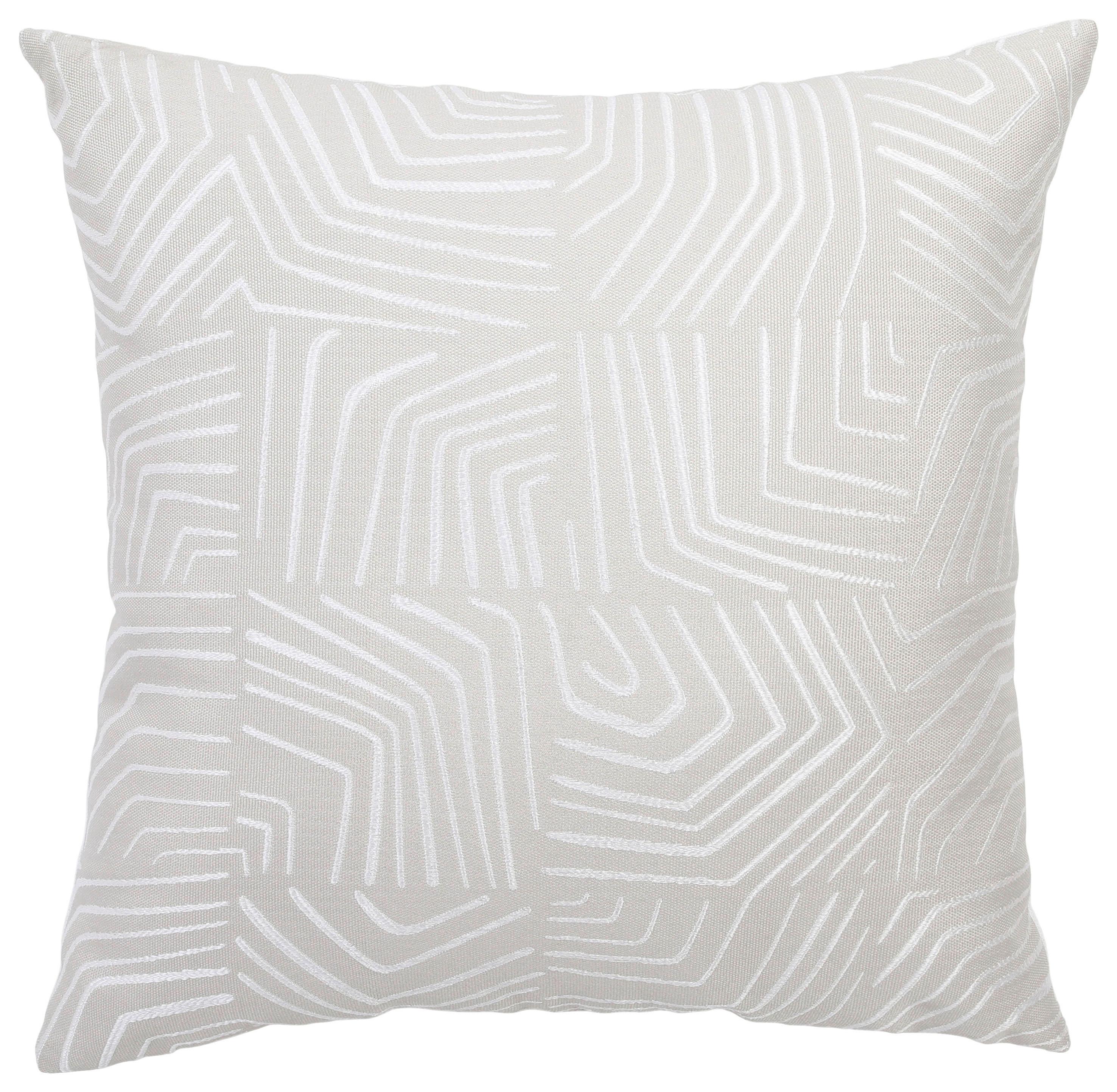 DEKORAČNÍ POLŠTÁŘ AURA - bílá/šedohnědá, textil (45/45cm) - Mömax