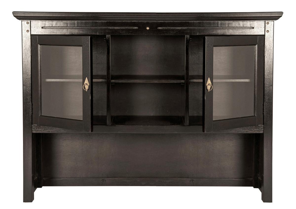Buffetaufsatz Akazie Antik B: 148cm - Schwarzbraun, Design, Holz (148/110/34cm) - MID.YOU
