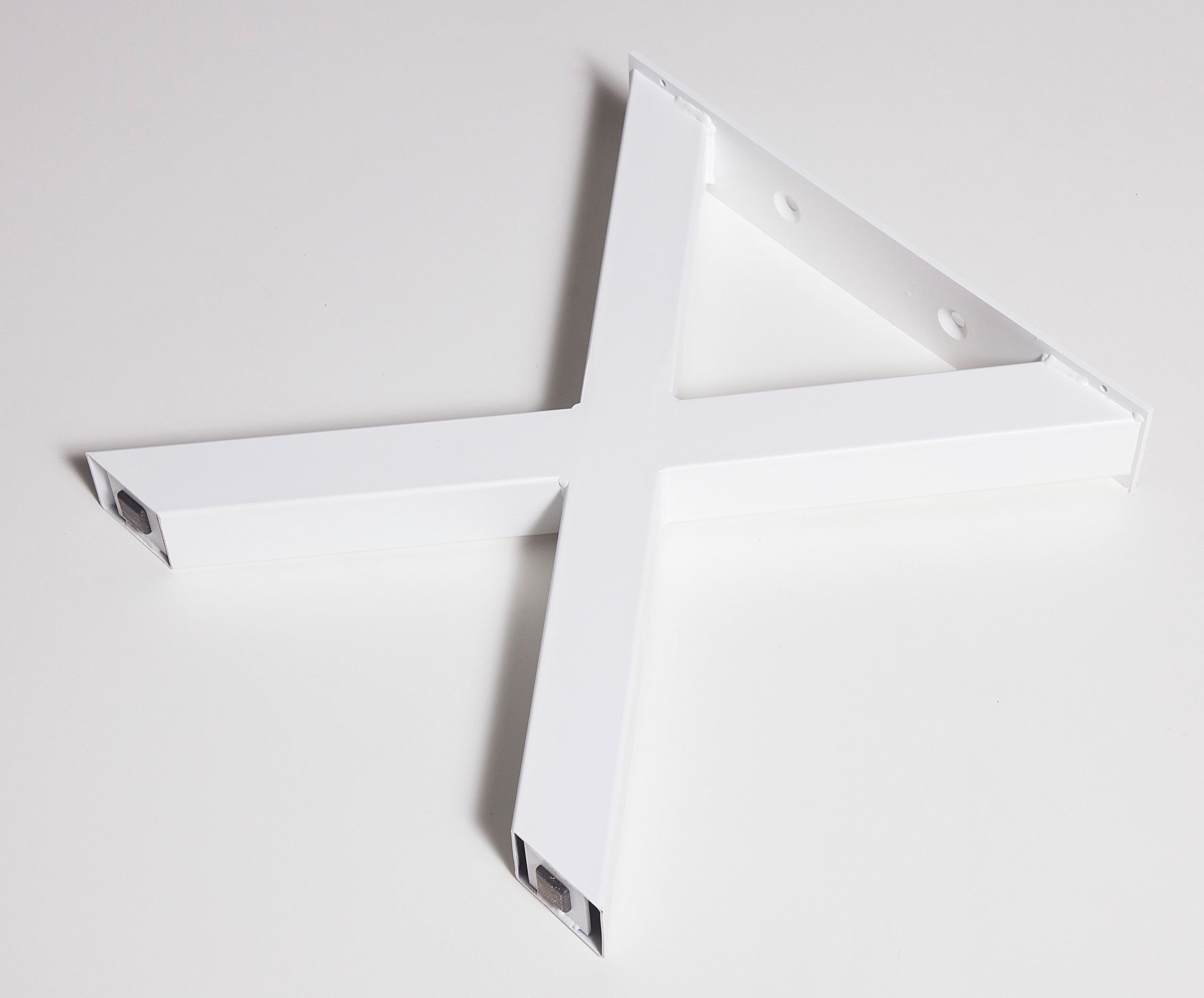 Bankgestell Stahl Weiß BxH: 40x42 cm, X-Form - Weiß, Basics, Metall (40/42cm)