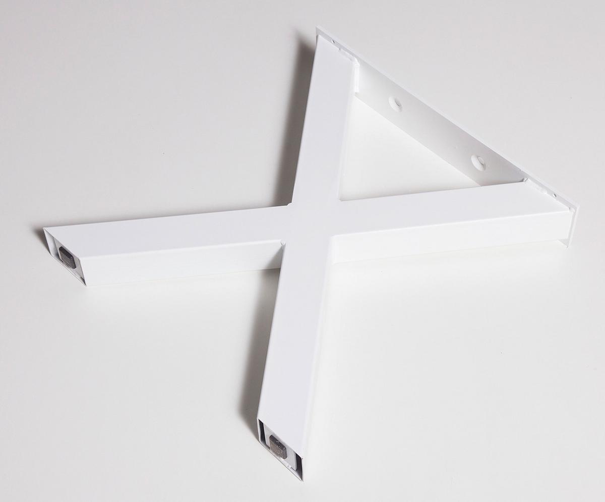 Bankgestell Stahl Weiß Bxh: 40x42 Cm, X-Form - Weiß, Basics, Metall (40/42cm)