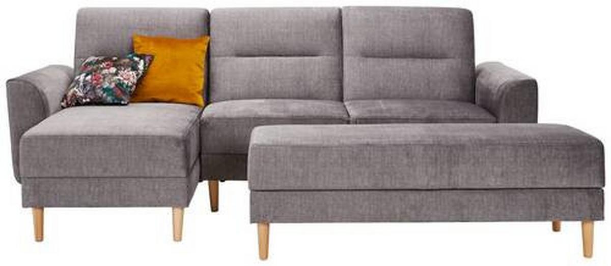 Ecksofa Mit Schlaffunktion Freda Mit Kissen Anthrazit - Currygelb/Anthrazit, MODERN, Textil (144/240cm) - Max Winzer