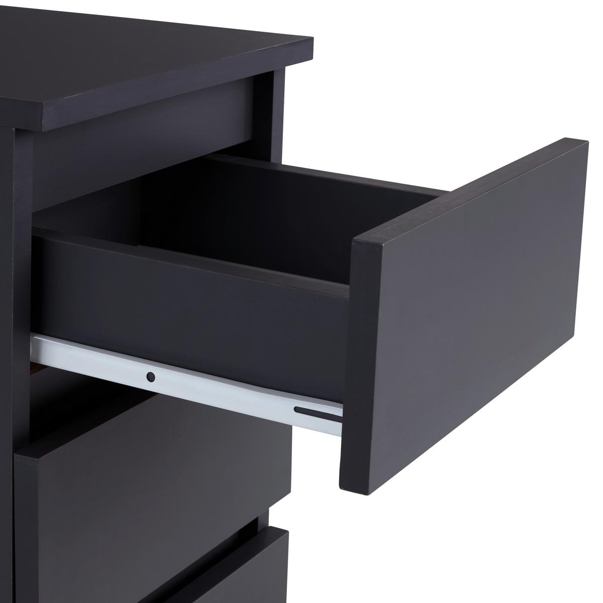 Nachtkästchen Anthrazit H: 55 cm Ella - Anthrazit, KONVENTIONELL, Holzwerkstoff (30/55/31cm)