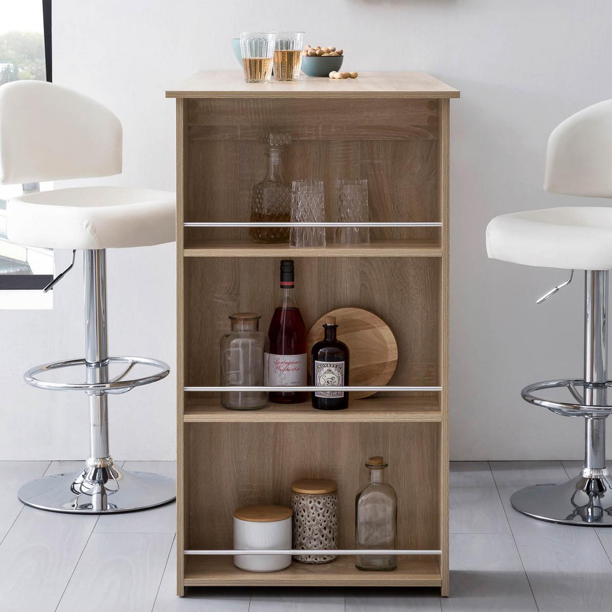 Bartisch LxBxH: 120x60x107,5 cm Sonoma Eiche Dekor mit Stauraum - Sonoma Eiche, Basics, Holzwerkstoff (120/60/107,5cm) - MID.YOU