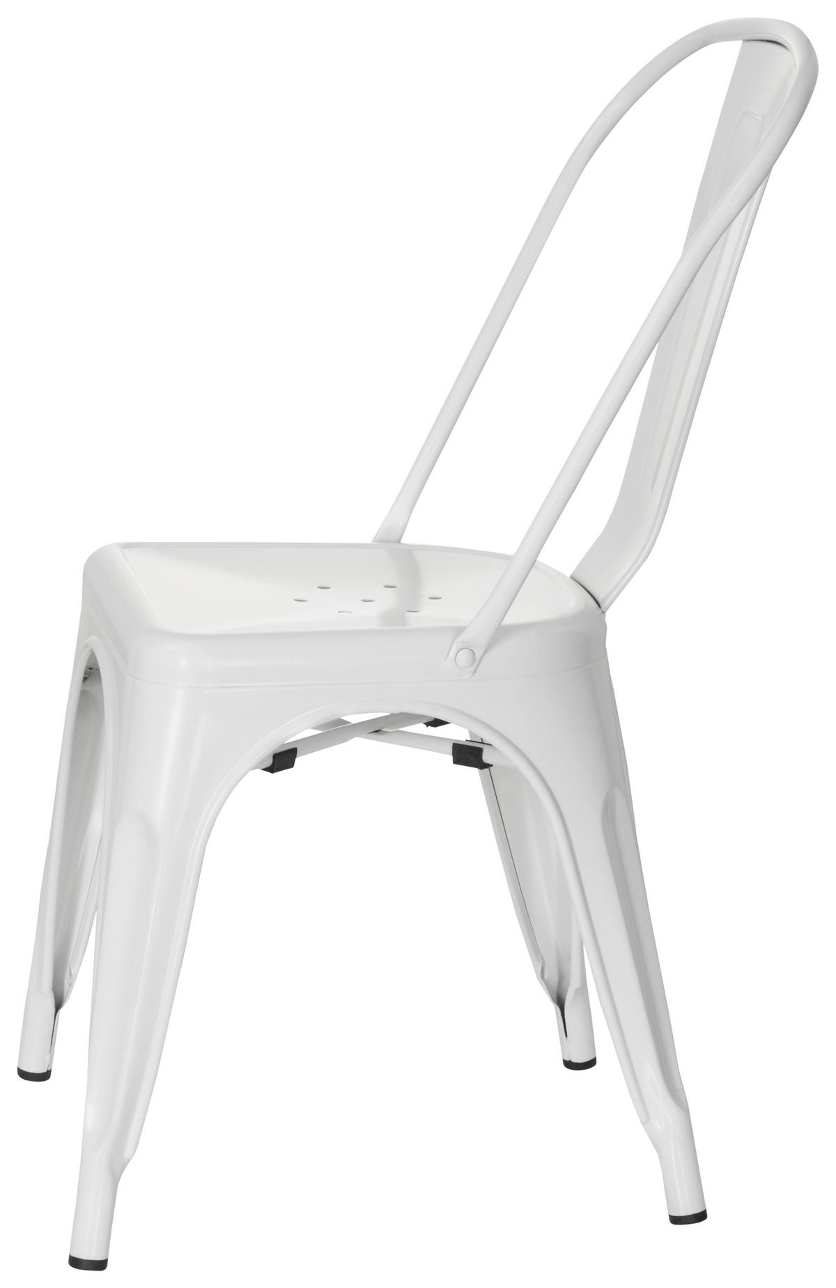 Stuhl Vantaggio Brush Stapelbar Weiß Bis 150 Kg - Weiß, Basics, Metall (44/84/54cm) - MID.YOU