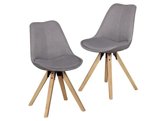 Schalenstuhl Lima Grau Gepolstert 2er-Set - Eichefarben/Grau, Design, Holz/Textil (48/89/42cm) - Livetastic Schalenstuhl Lima Grau Gepolstert 2er-Set - Eichefarben/Grau, Design, Holz/Textil (48/89/42cm) - Livetastic