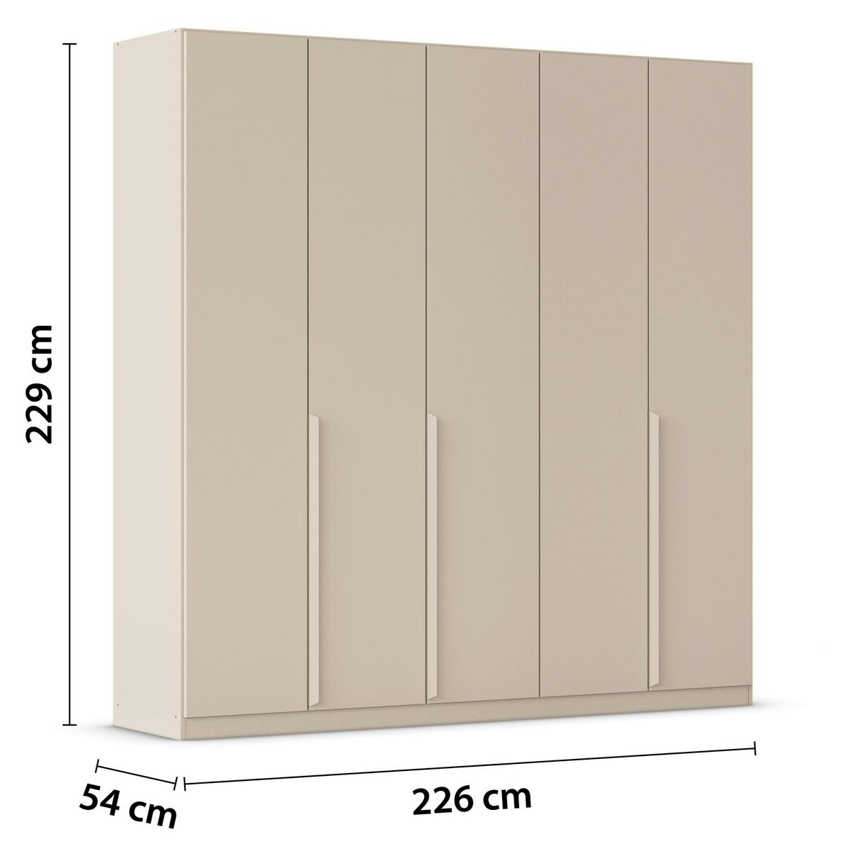 Skriňa s posuvnými dverami BRIONA, dekor šampanská - šampanská, Konventionell, kompozitné drevo (226/229/54cm) - Premium Living