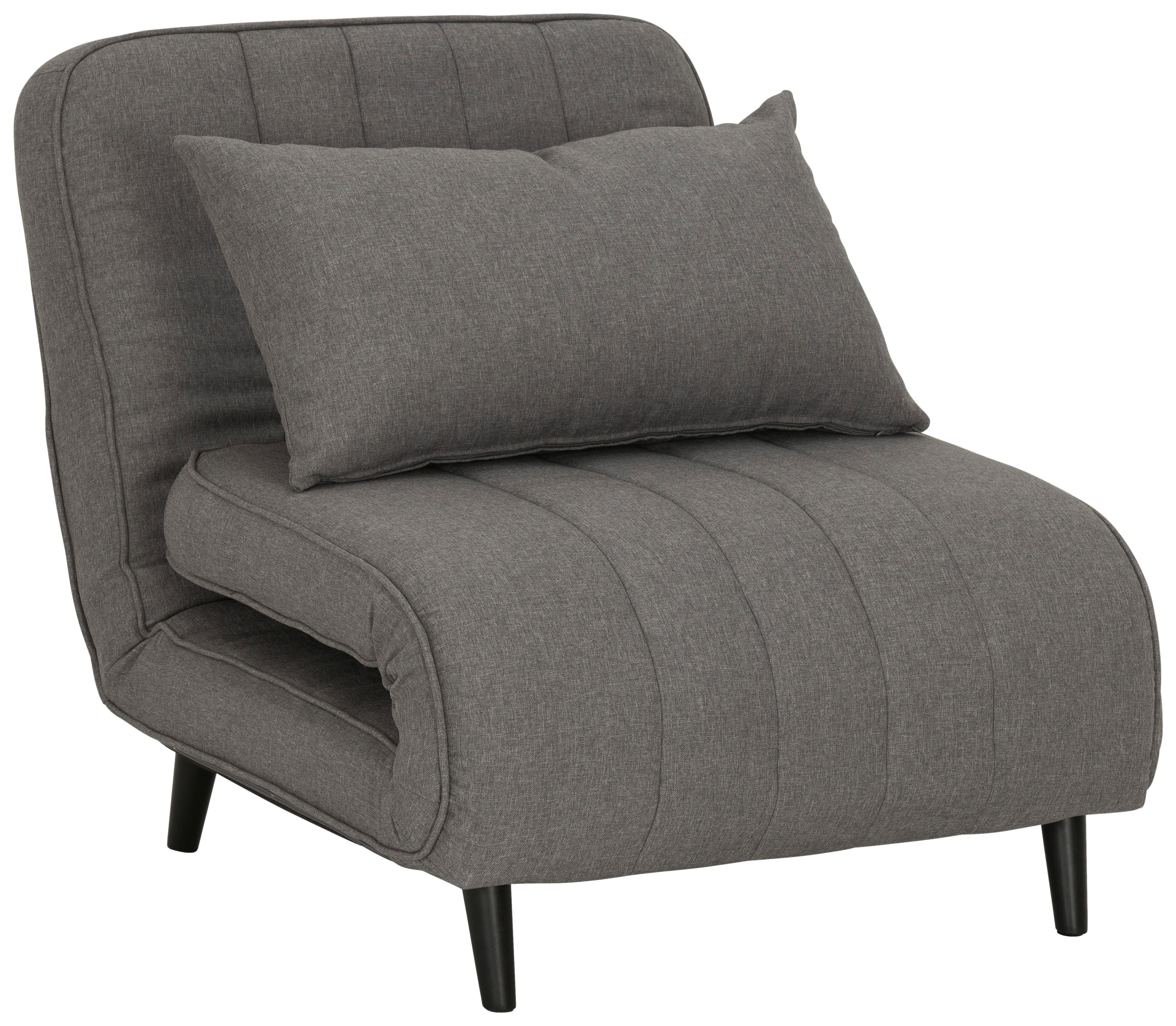 Schlafsessel Bastl - Schwarz/Grau, MODERN, Textil (79/82/82cm) - MID.YOU