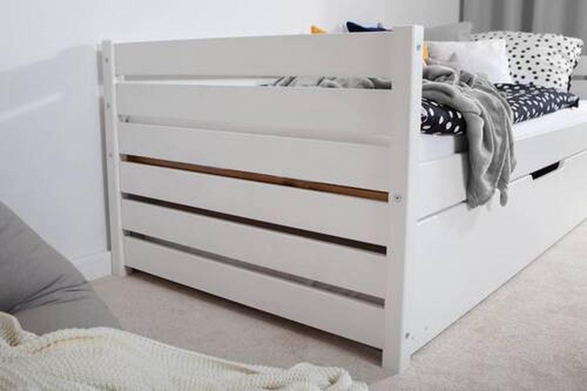 Stauraumbett Naomi - Weiß, MODERN, Holz (90/200cm) - MID.YOU