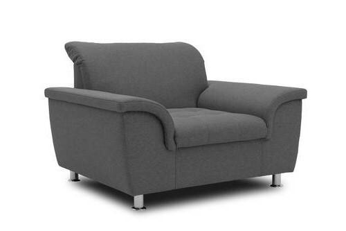 Polstersessel Mit Armlehnen Franzi Webstoff Grau - Chromfarben/Grau, KONVENTIONELL, Textil (120/81/97cm) - MID.YOU