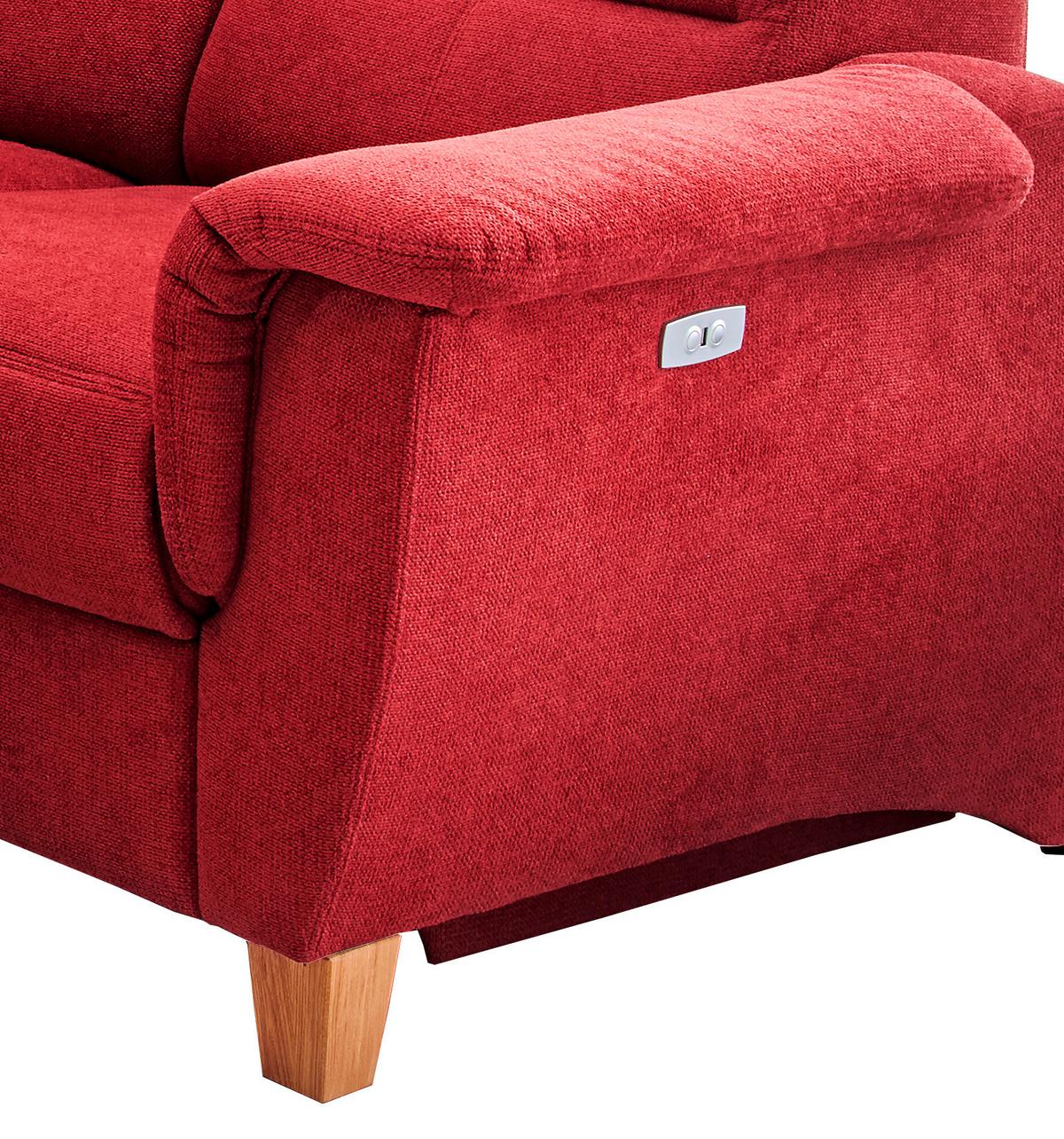 Ecksofa in Rot mit USB-Anschluss